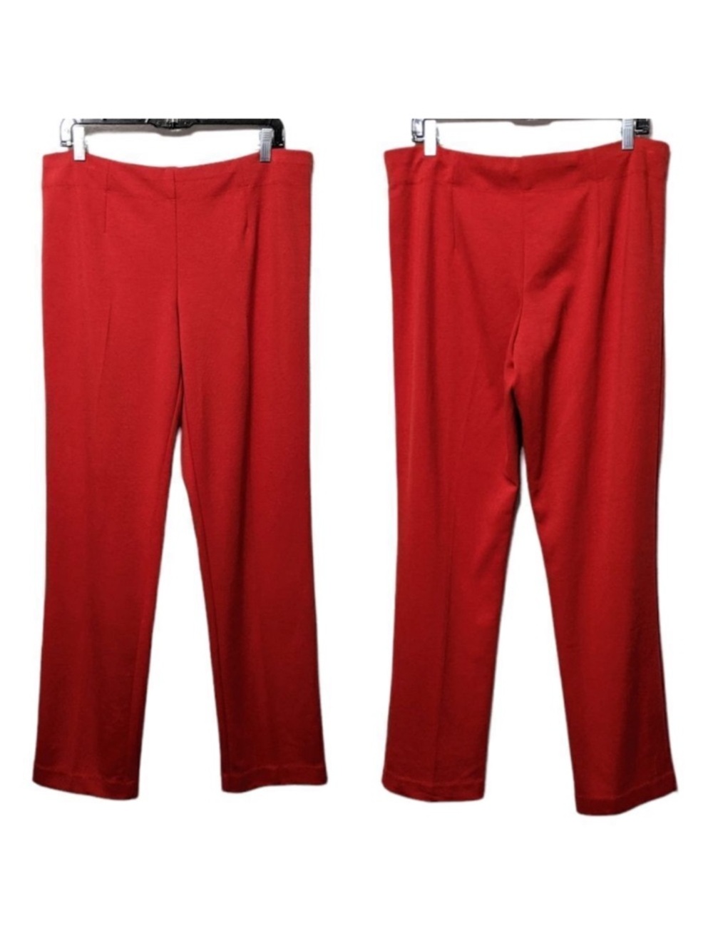 KASPER Red Knit Straight Leg Pants 12
